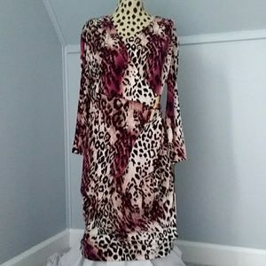 Sexy Leopard Calvin Klein Wrap Style Dress